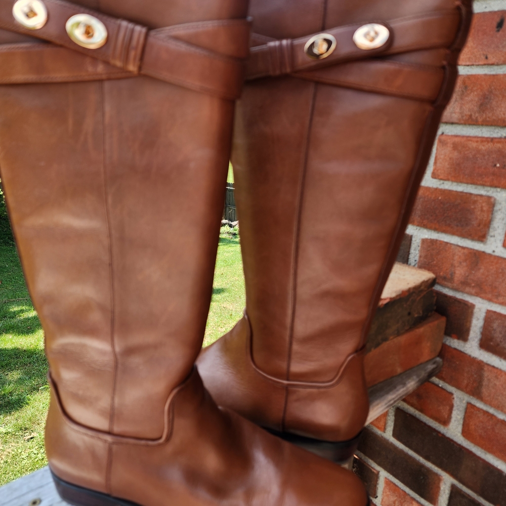 Coach Cognac Leather Knee-High Boots - Picture 6 of 13